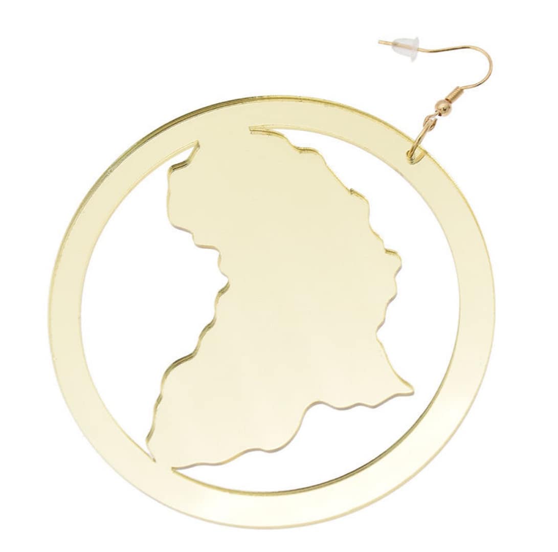 Africa Map Acrylic Mirror Earrings - Image 3