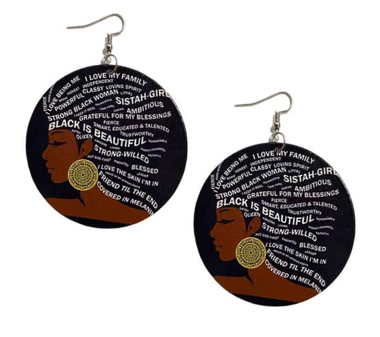 "She's Fierce" Wood Earrings