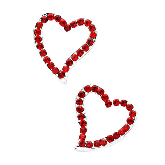 Crystal Heart Stud Earrings