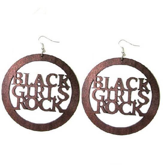 Black Girls Rock Wood Earrings - Image 2