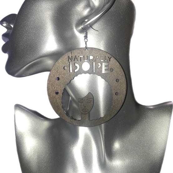 "Naturally Dope" Afro Earrings - Image 3