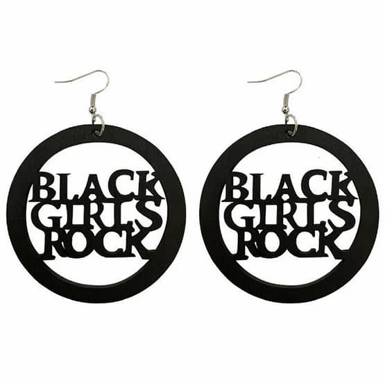 Black Girls Rock Wood Earrings