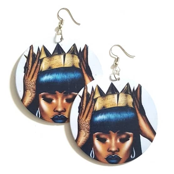 Let Me Adjust My Crown Wood Earrings