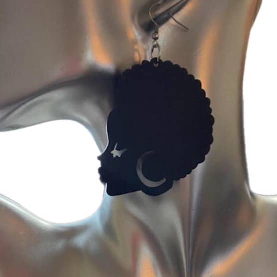 Woman with Afro Earrings - Image 3