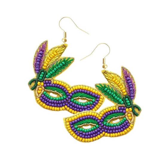 Mardi Gras Party Mask Dangle Earrings