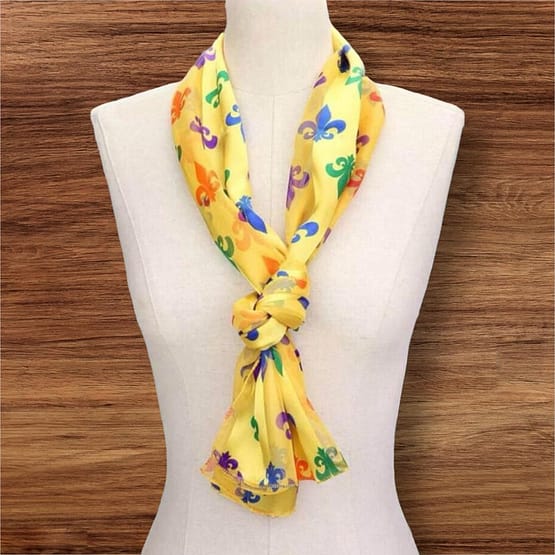Mardi Gras Fleur de Lis Patterned Lightweight Scarf - Image 5