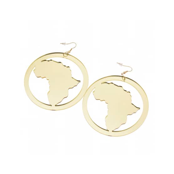 Africa Map Acrylic Mirror Earrings - Image 2