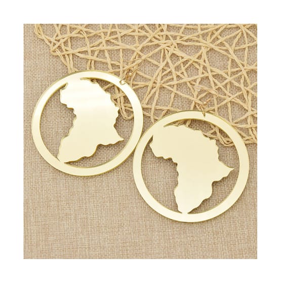 Africa Map Acrylic Mirror Earrings