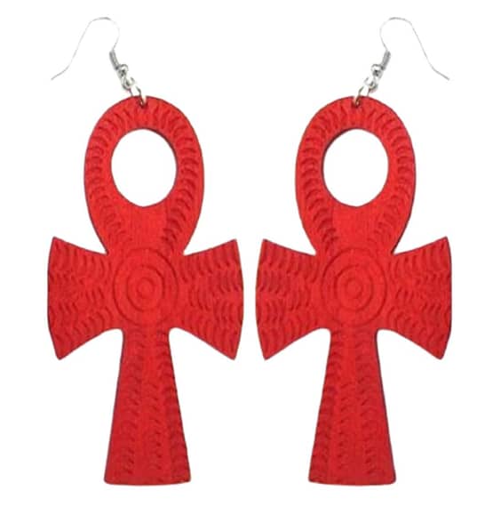 Engraving Earrings African Ankh - Image 2