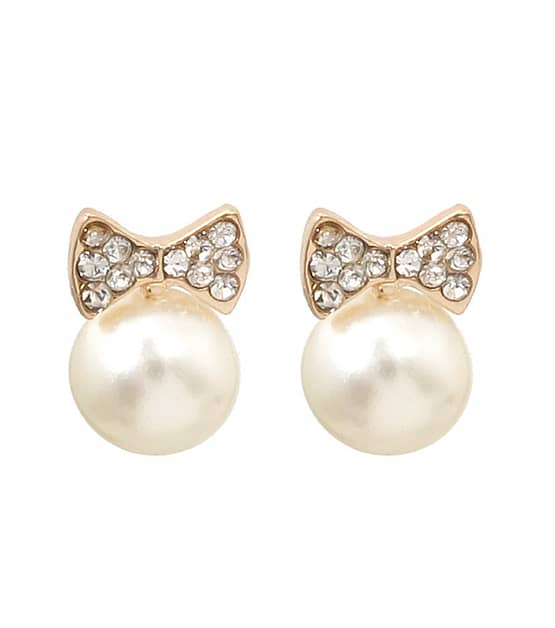 Ribbon Pearl Earrings